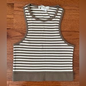 brown striped tank